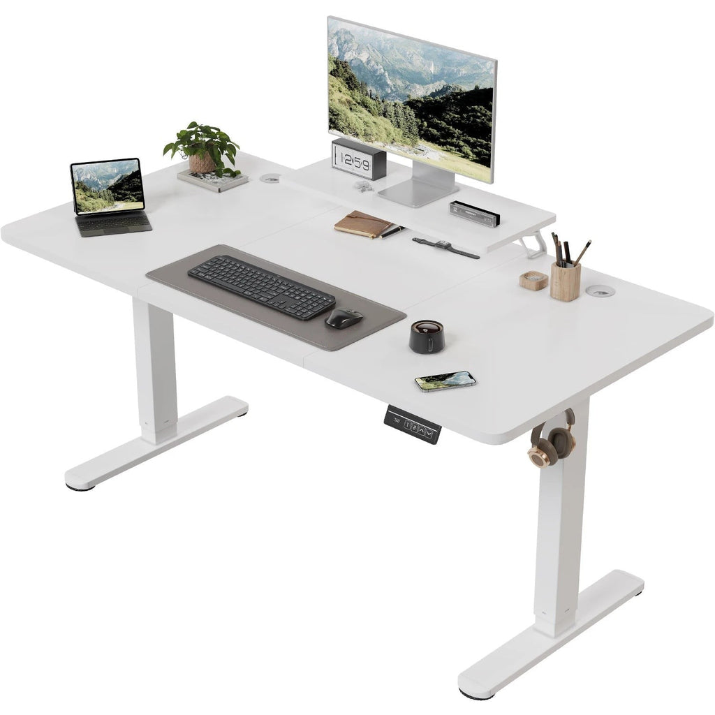 Bureau assis-debout électrique 160 x 70 cm, hauteur 73-118 cm, support moniteur, 60 kg, vue 3