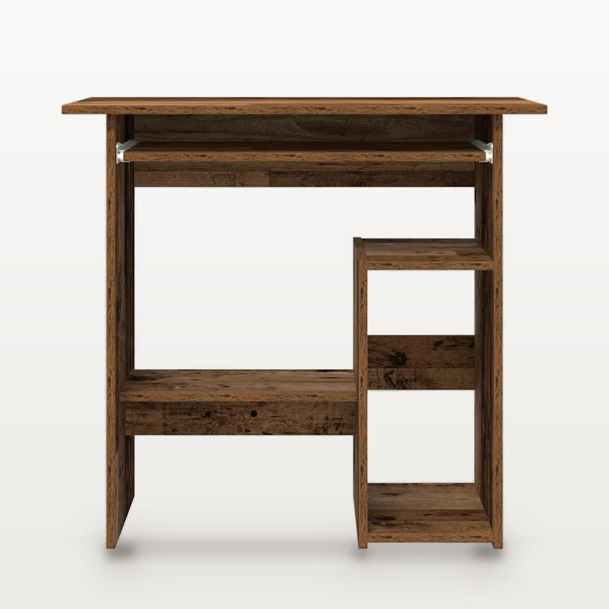 Bureau compact 80 x 45 cm finition vieux bois, profondeur réduite, charge 60 kg, vue 4
