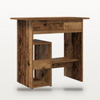Bureau compact 80 x 45 cm finition vieux bois, profondeur réduite, charge 60 kg, vue 6
