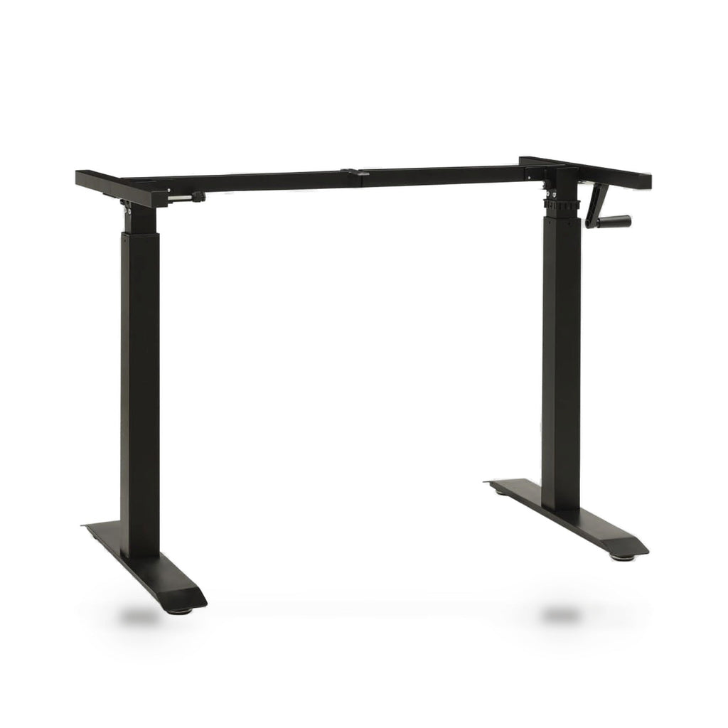Cadre de bureau assis-debout à manivelle, largeur 102-160 cm, hauteur 71-113 cm, acier