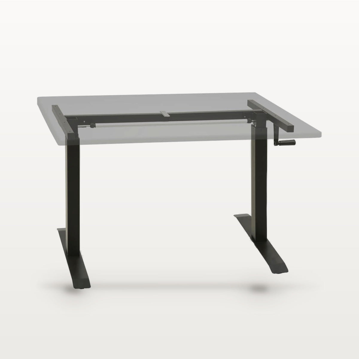 Cadre de bureau assis-debout à manivelle, largeur 102-160 cm, hauteur 71-113 cm, acier, vue 2