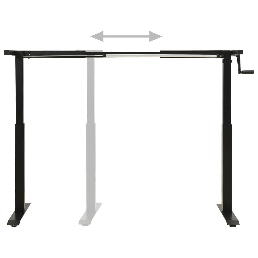 Cadre de bureau assis-debout à manivelle, largeur 102-160 cm, hauteur 71-113 cm, acier, vue 4