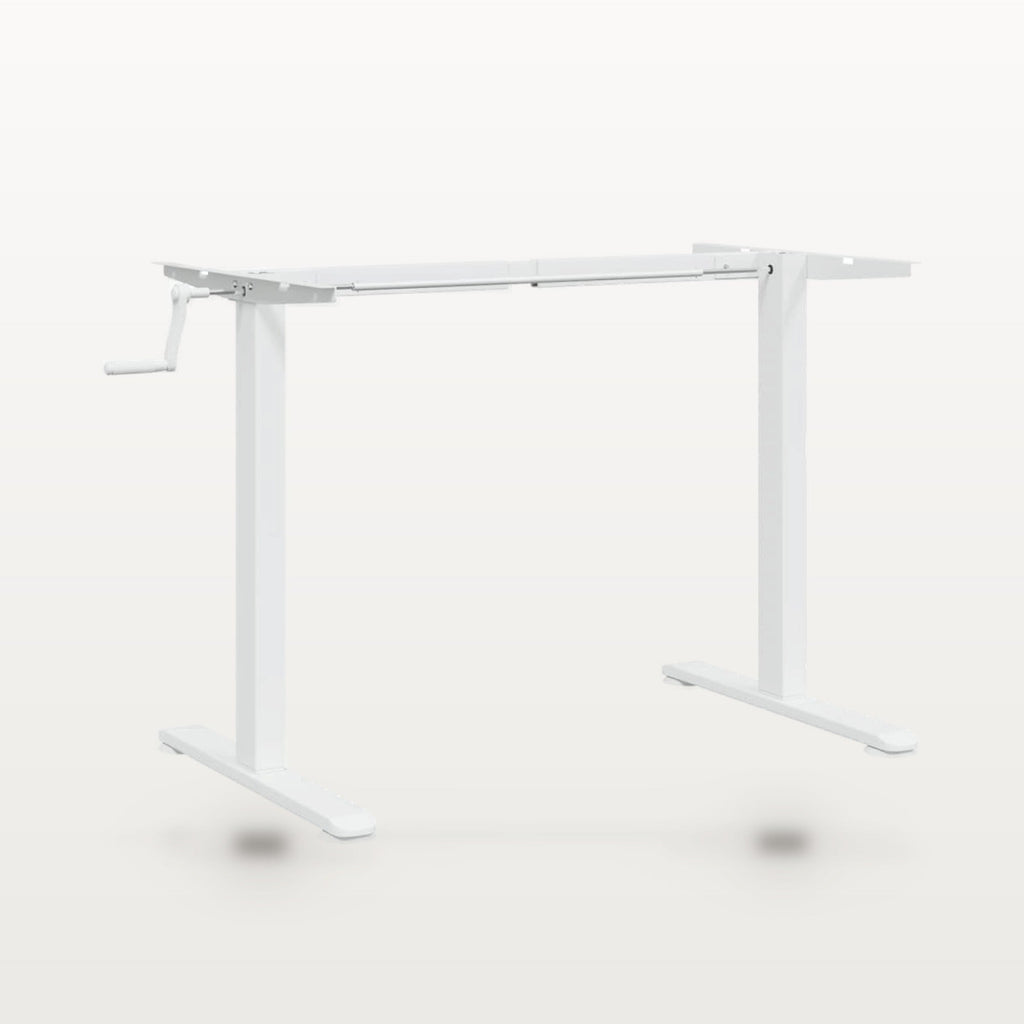Cadre de bureau assis-debout manuel blanc, largeur 94-135 cm, hauteur 70-114 cm, 70 kg, vue 2