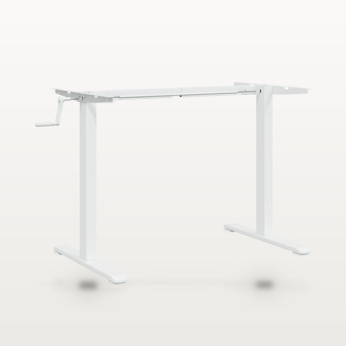 Cadre de bureau assis-debout manuel blanc, largeur 94-135 cm, hauteur 70-114 cm, 70 kg, vue 2