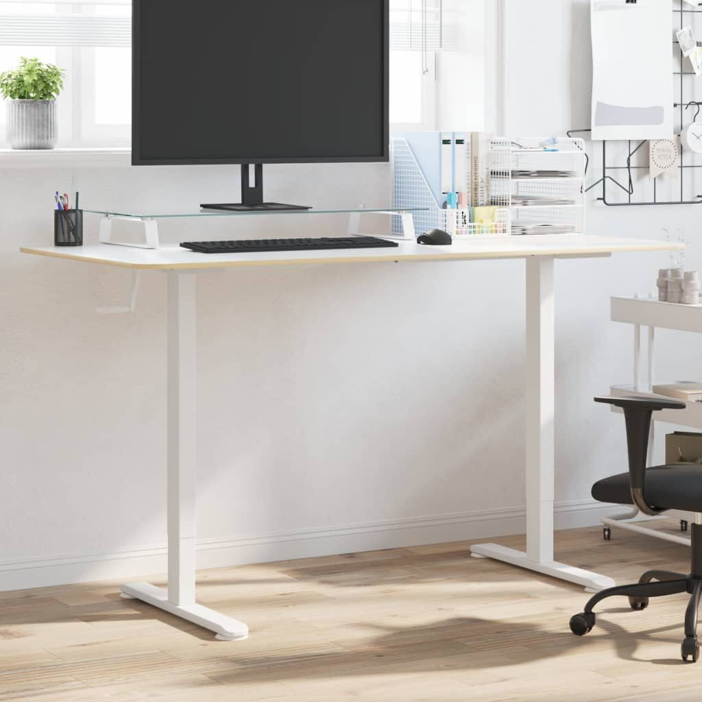 Cadre de bureau assis-debout manuel blanc, largeur 94-135 cm, hauteur 70-114 cm, 70 kg, vue 3