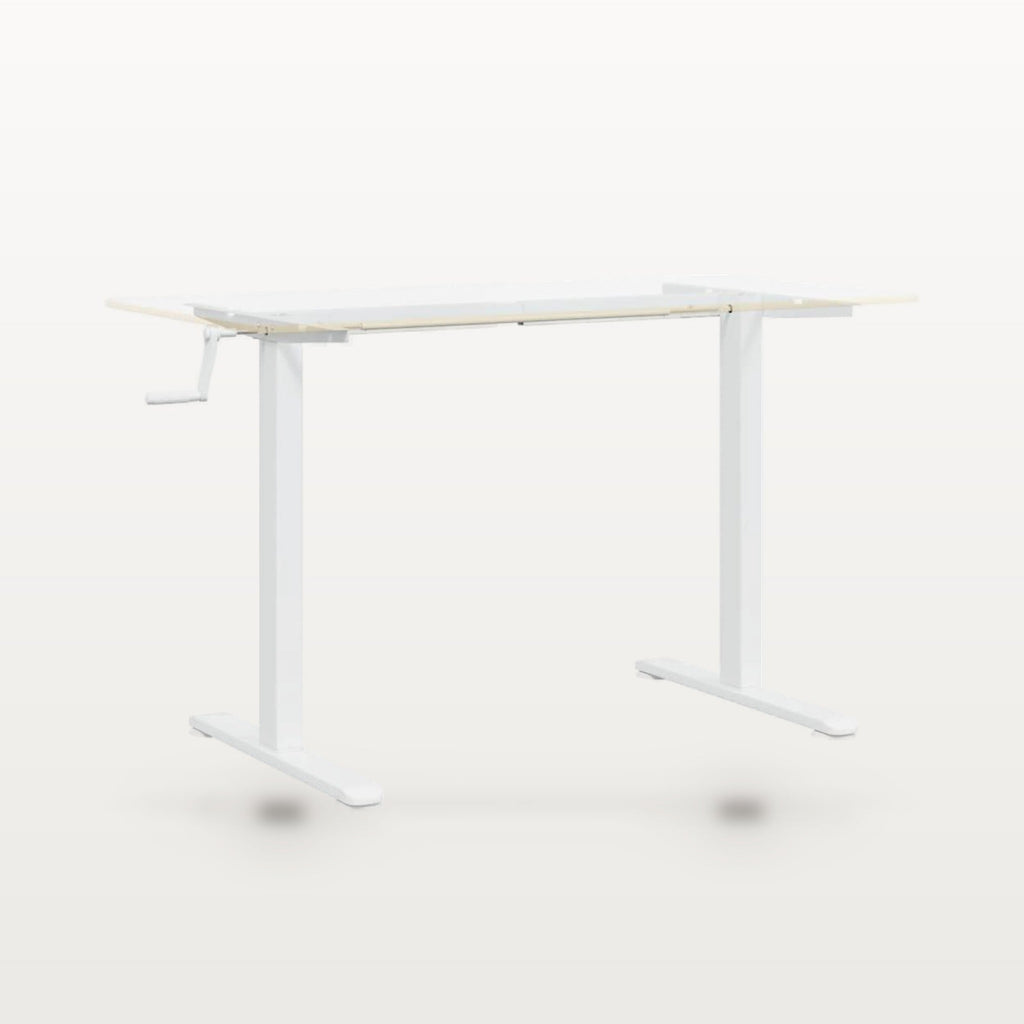 Cadre de bureau assis-debout manuel blanc, largeur 94-135 cm, hauteur 70-114 cm, 70 kg, vue 4