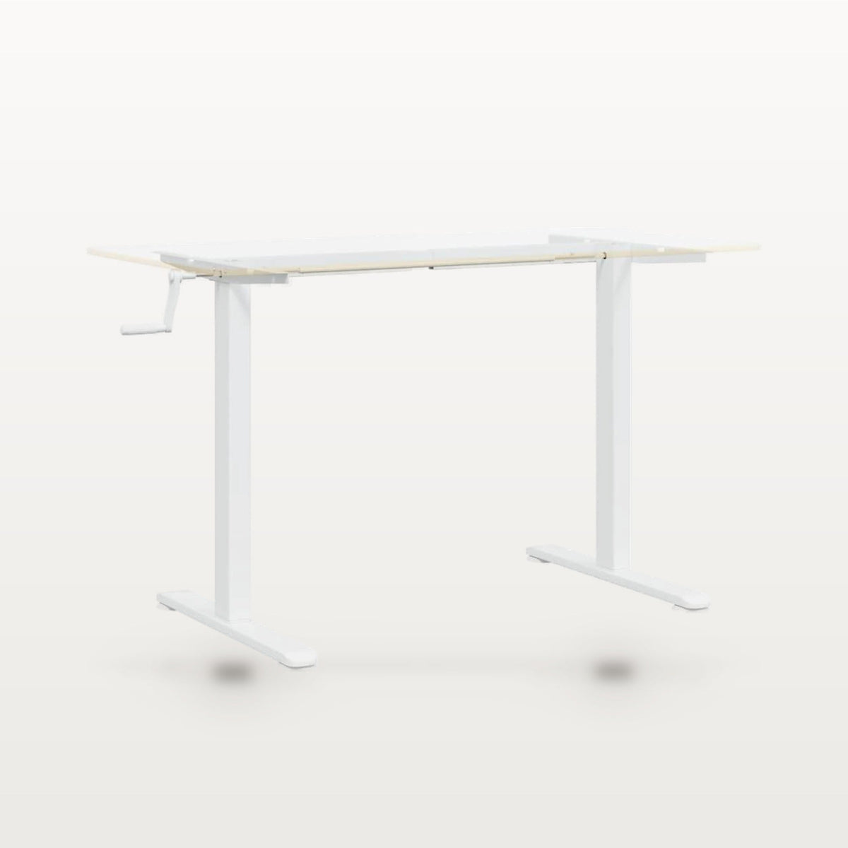 Cadre de bureau assis-debout manuel blanc, largeur 94-135 cm, hauteur 70-114 cm, 70 kg, vue 4