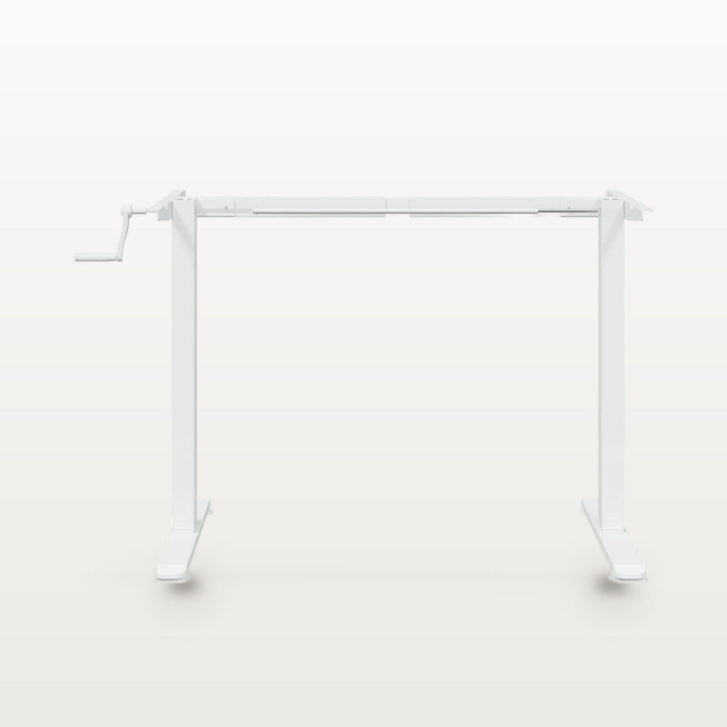 Cadre de bureau assis-debout manuel blanc, largeur 94-135 cm, hauteur 70-114 cm, 70 kg, vue 5