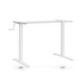 Cadre de bureau assis-debout manuel blanc, largeur 94-135 cm, hauteur 70-114 cm, 70 kg
