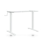 Cadre de bureau assis-debout manuel blanc, largeur 94-135 cm, hauteur 70-114 cm, 70 kg