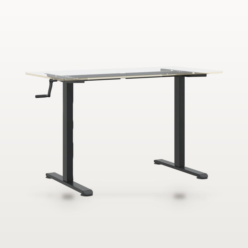 Cadre de bureau assis-debout manuel noir, largeur 94-135 cm, hauteur 70-114 cm, 70 kg, vue 4