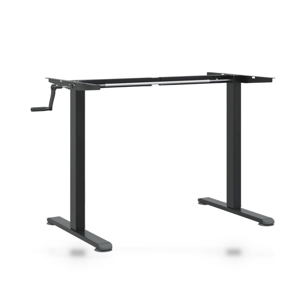 Cadre de bureau assis-debout manuel noir, largeur 94-135 cm, hauteur 70-114 cm, 70 kg