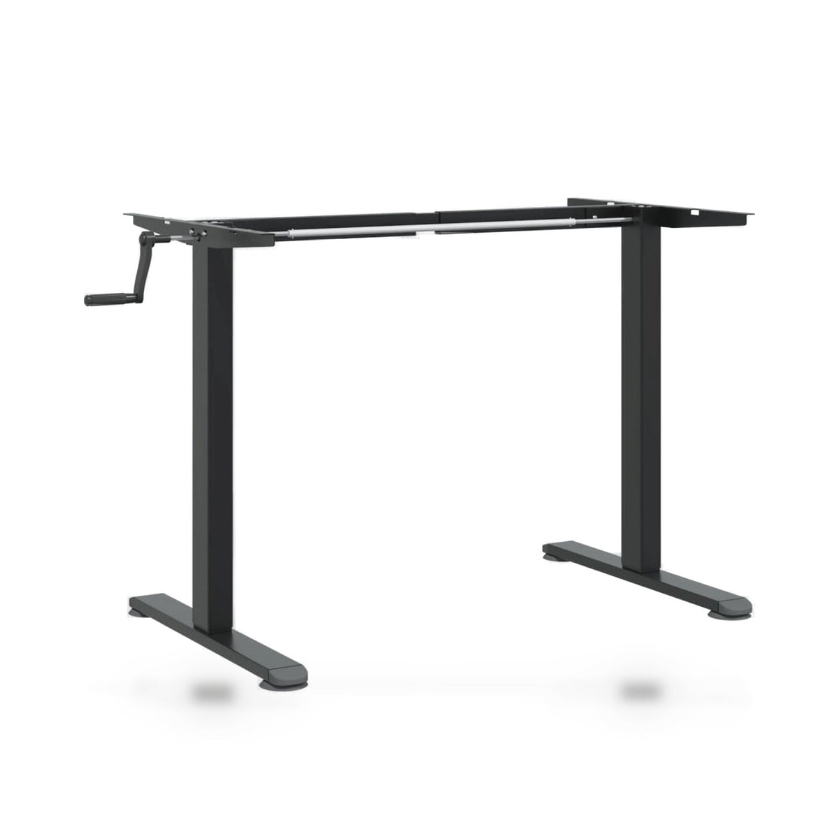 Cadre de bureau assis-debout manuel noir, largeur 94-135 cm, hauteur 70-114 cm, 70 kg