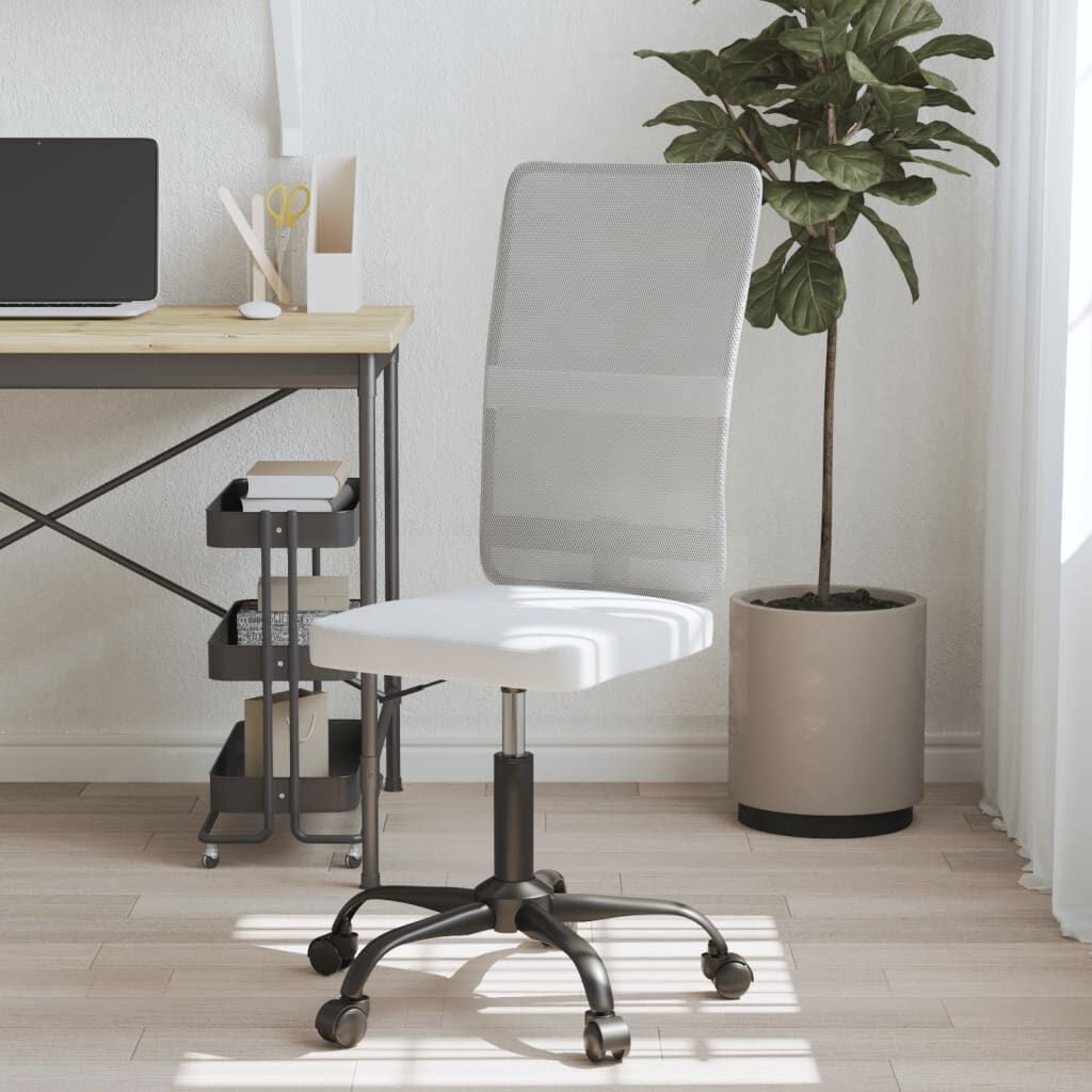 Chaise de bureau en maille blanche, dossier 58 cm, assise réglable 40-50 cm, 110 kg, vue 2