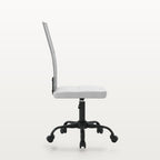 Chaise de bureau en maille blanche, dossier 58 cm, assise réglable 40-50 cm, 110 kg, vue 4