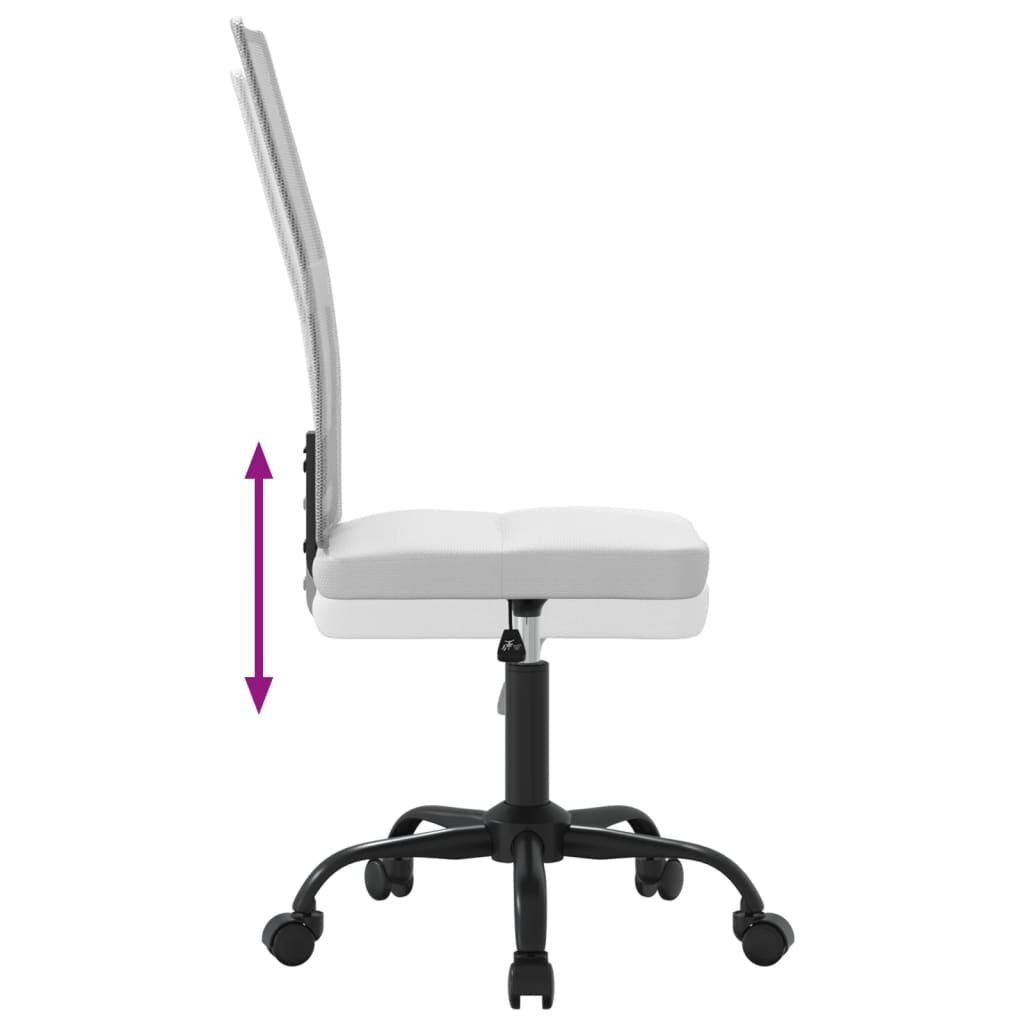 Chaise de bureau en maille blanche, dossier 58 cm, assise réglable 40-50 cm, 110 kg, vue 6