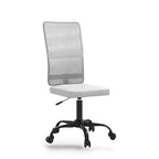 Chaise de bureau en maille blanche, dossier 58 cm, assise réglable 40-50 cm, 110 kg