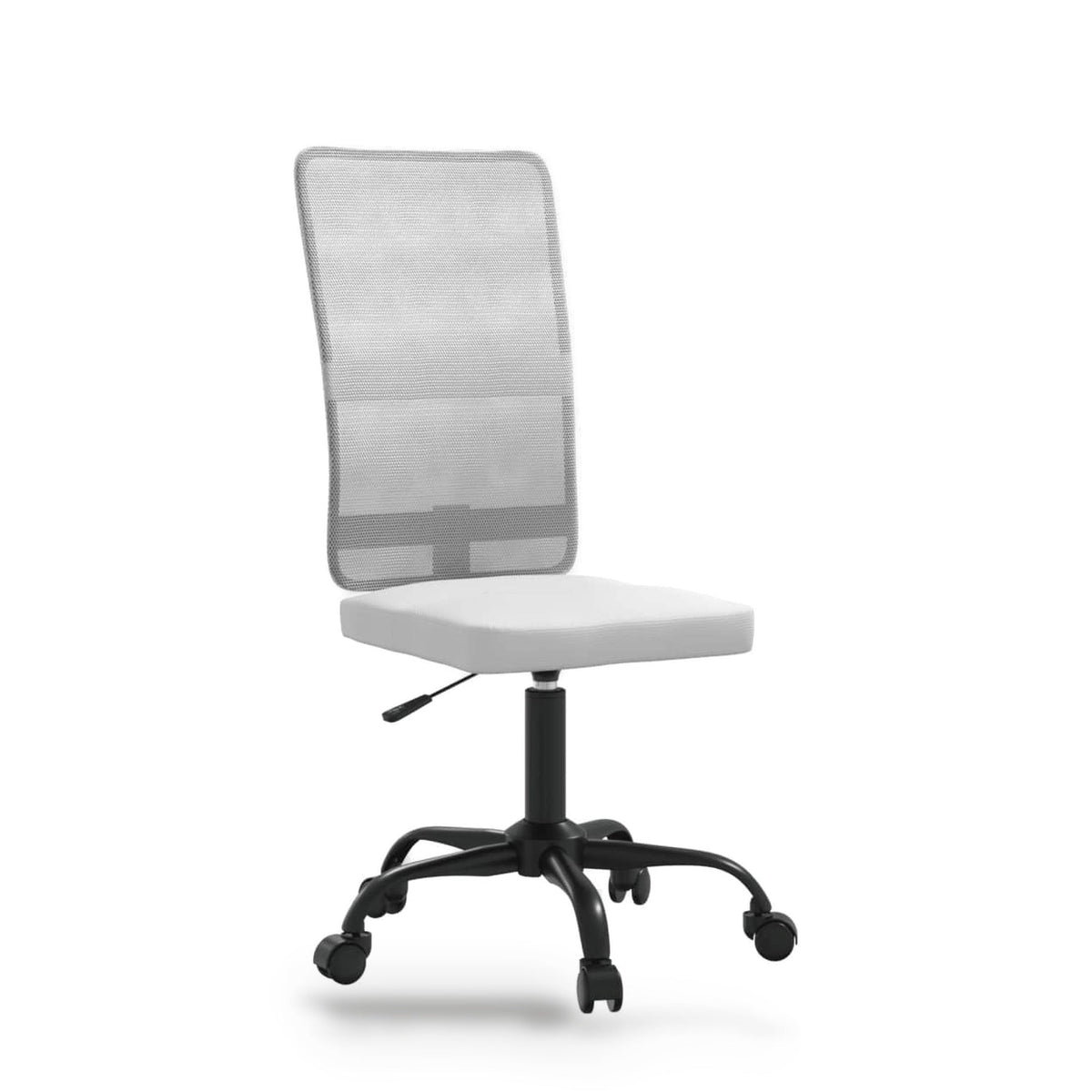 Chaise de bureau en maille blanche, dossier 58 cm, assise réglable 40-50 cm, 110 kg