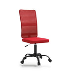 Chaise de bureau en maille bordeaux, dossier 58 cm, assise réglable 40-50 cm, 110 kg