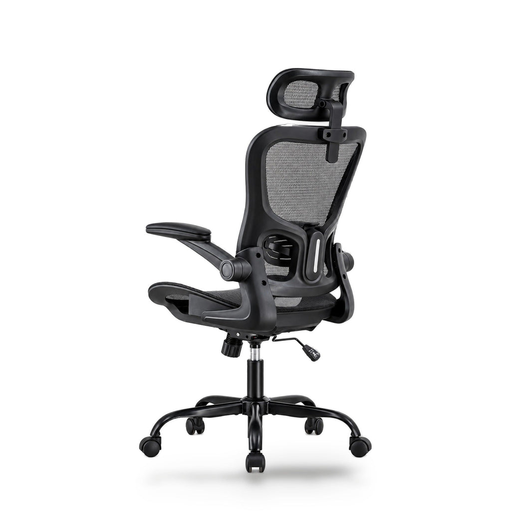 Chaise de bureau tout en maille, dossier inclinable plus ou moins souple, appui-tête, 125 kg