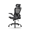 Chaise de bureau tout en maille, dossier inclinable plus ou moins souple, appui-tête, 125 kg
