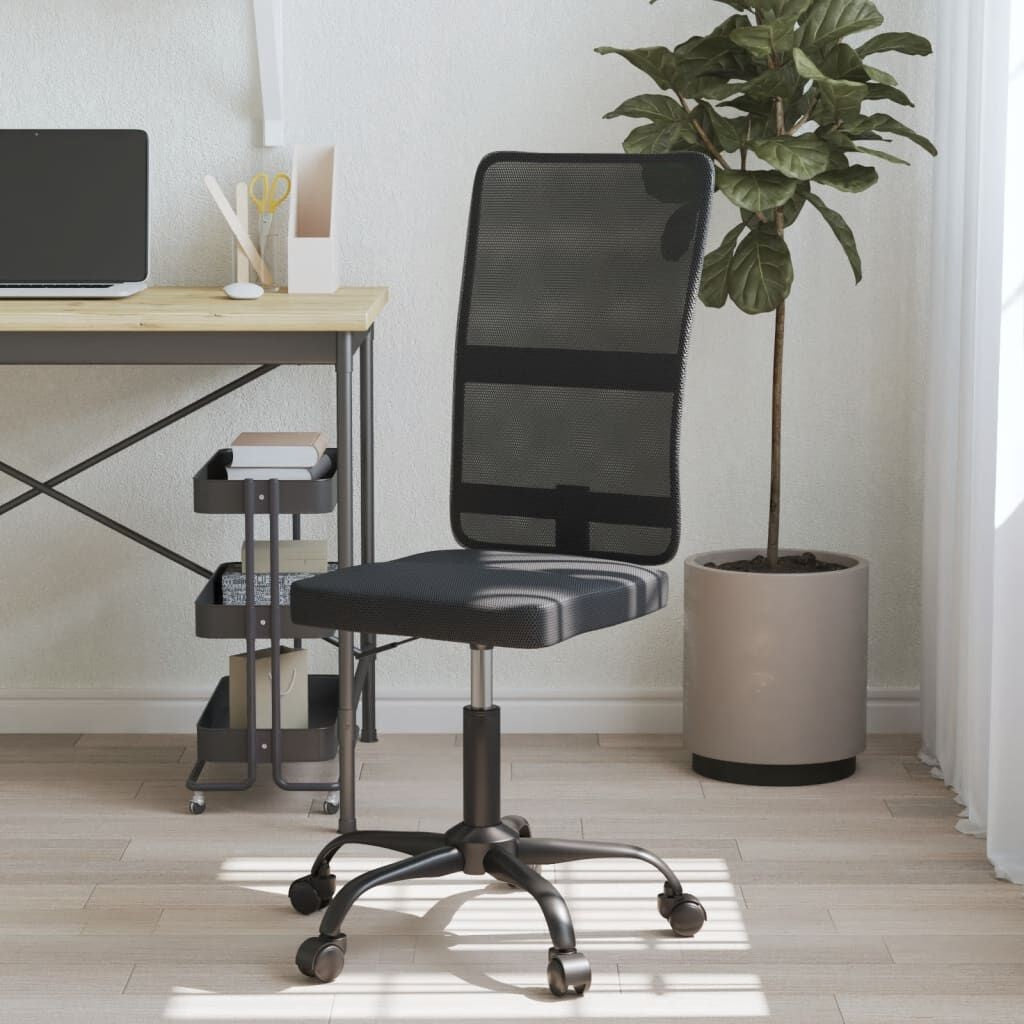 Chaise de bureau en maille noire, dossier 58 cm, assise réglable 40-50 cm, charge 110 kg, vue 2