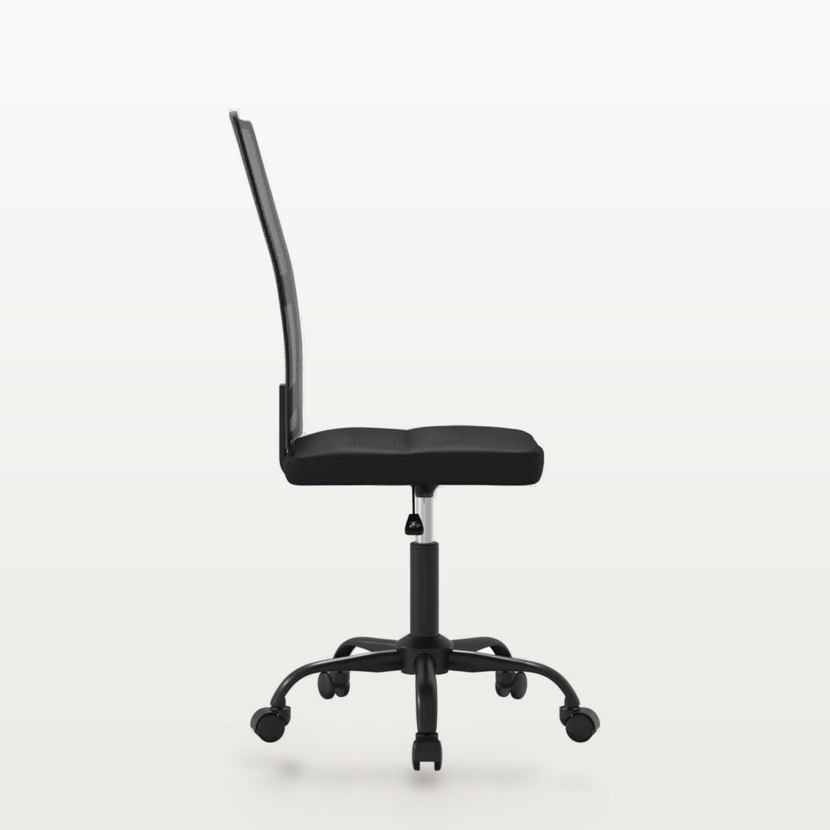 Chaise de bureau en maille noire, dossier 58 cm, assise réglable 40-50 cm, charge 110 kg, vue 4