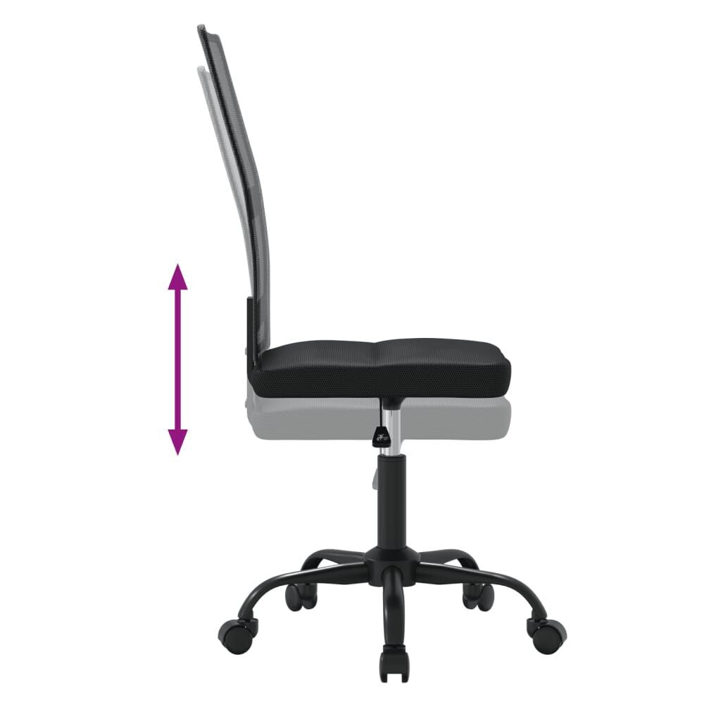 Chaise de bureau en maille noire, dossier 58 cm, assise réglable 40-50 cm, charge 110 kg, vue 6