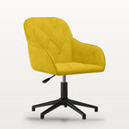 Chaise de bureau pivotante en velours jaune, accoudoirs, assise réglable 38-45,5 cm, vue 2