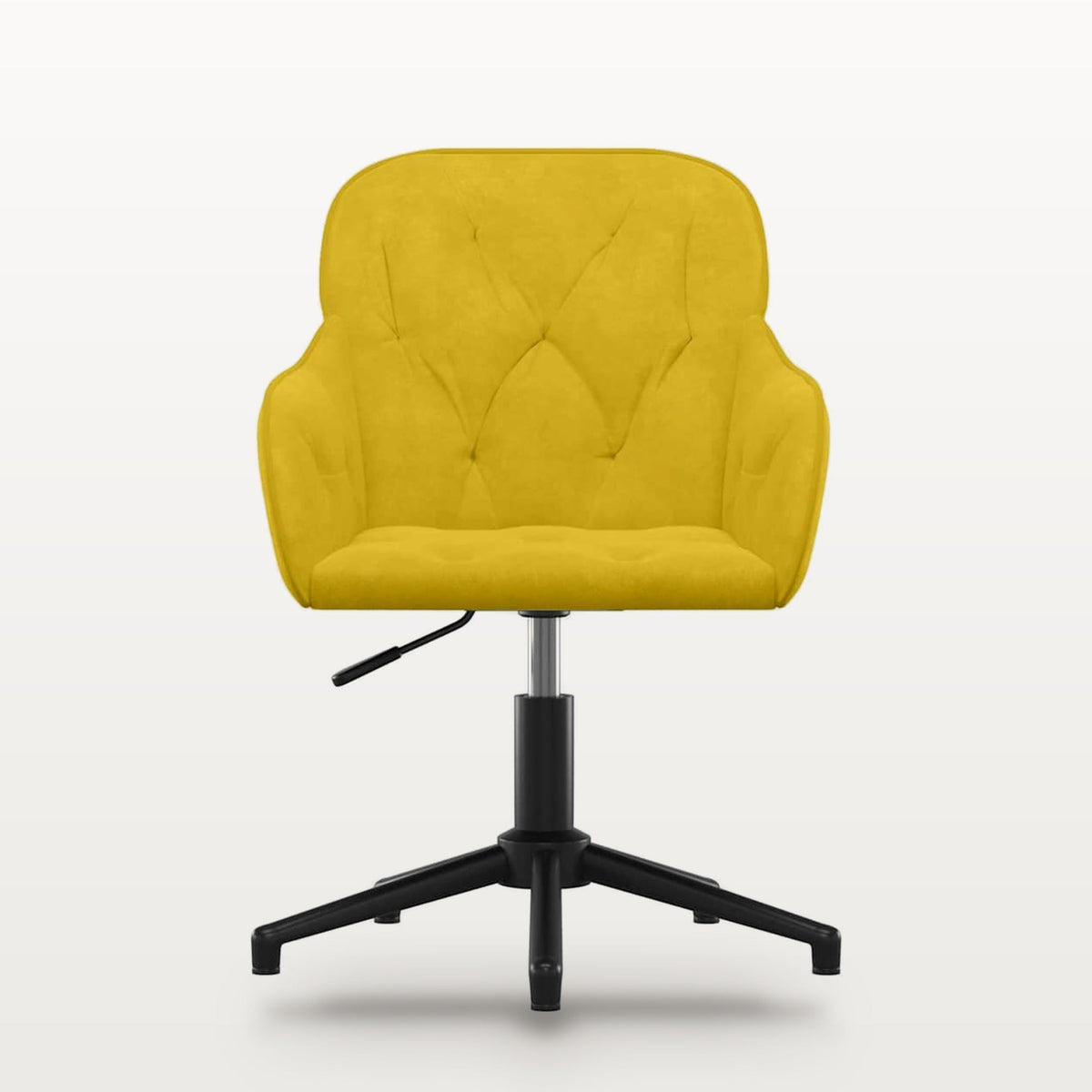 Chaise de bureau pivotante en velours jaune, accoudoirs, assise réglable 38-45,5 cm, vue 3