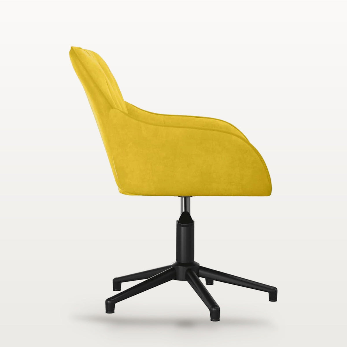 Chaise de bureau pivotante en velours jaune, accoudoirs, assise réglable 38-45,5 cm, vue 4