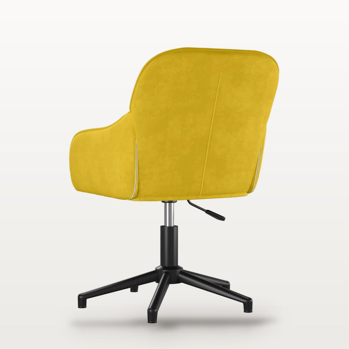 Chaise de bureau pivotante en velours jaune, accoudoirs, assise réglable 38-45,5 cm, vue 5