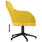 Chaise de bureau pivotante en velours jaune, accoudoirs, assise réglable 38-45,5 cm, vue 6
