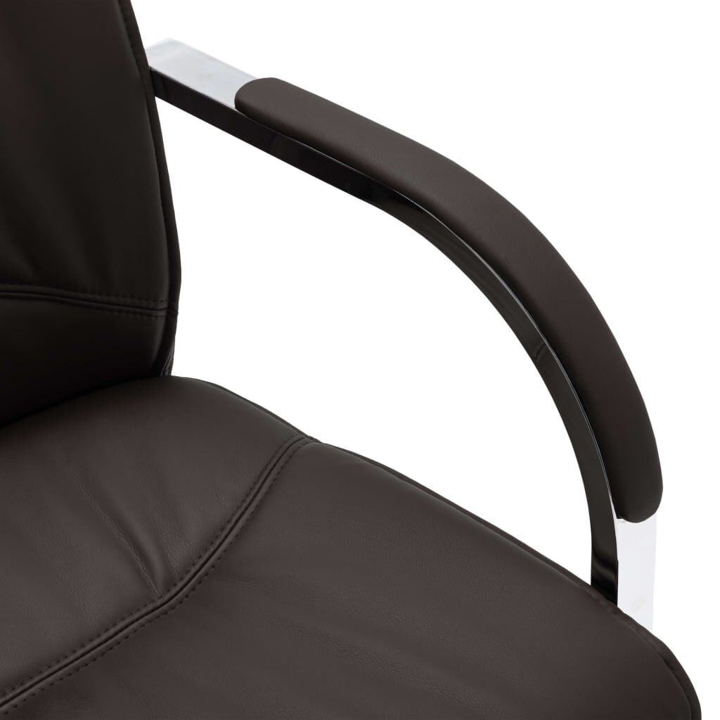 Chaise de bureau sans roulettes, similicuir noir, structure chromée, assise 50 x 48 cm, 110 kg, vue 5