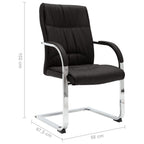 Chaise de bureau sans roulettes, similicuir noir, structure chromée, assise 50 x 48 cm, 110 kg, vue 6