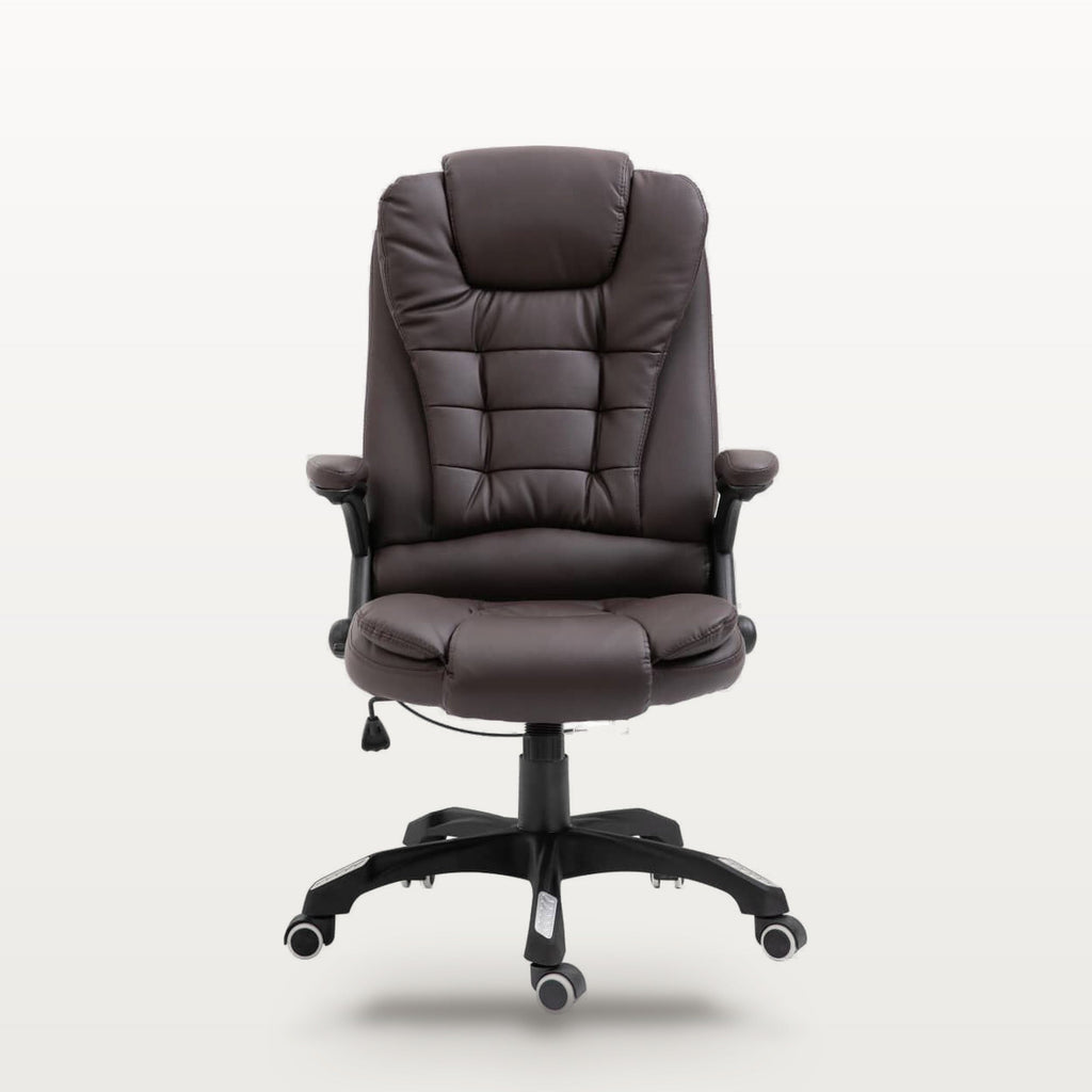 Chaise de bureau similicuir marron, dossier inclinable, hauteur réglable, charge 110 kg, vue 2