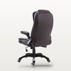 Chaise de bureau similicuir marron, dossier inclinable, hauteur réglable, charge 110 kg, vue 3