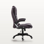 Chaise de bureau similicuir marron, dossier inclinable, hauteur réglable, charge 110 kg, vue 4