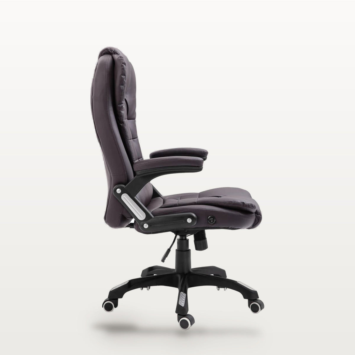 Chaise de bureau similicuir marron, dossier inclinable, hauteur réglable, charge 110 kg, vue 4
