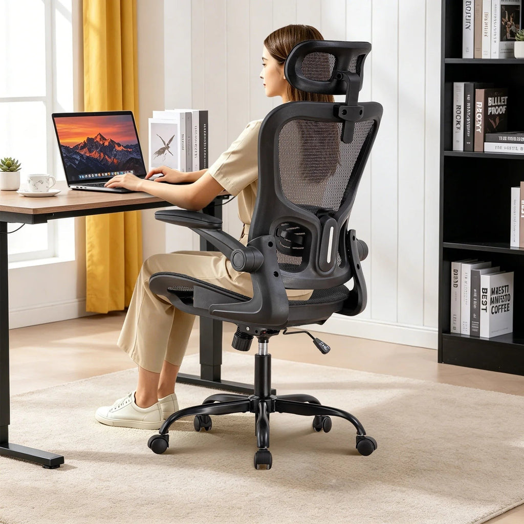 Chaise de bureau tout en maille, dossier inclinable plus ou moins souple, appui-tête, 125 kg, vue 2