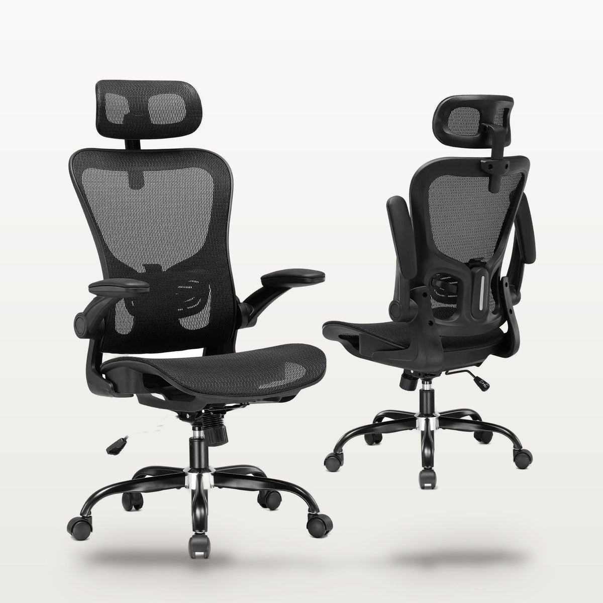 Chaise de bureau tout en maille, dossier inclinable plus ou moins souple, appui-tête, 125 kg, vue 4