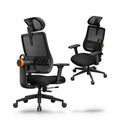 Chaise de bureau à dossier auto-suivant, assise réglable en profondeur, appui-tête