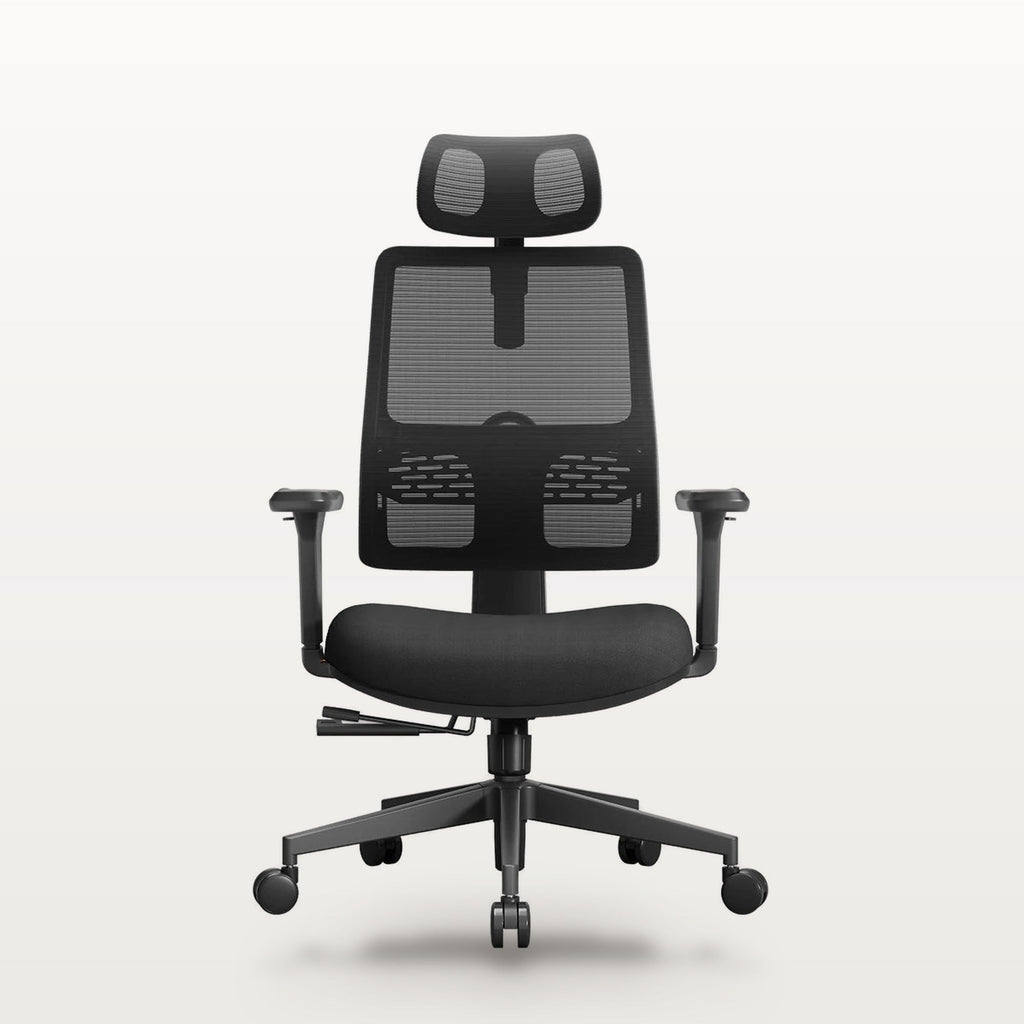 Chaise de bureau à dossier auto-suivant, assise réglable en profondeur, appui-tête, vue 3