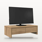 Support de moniteur avec 2 tiroirs chêne artisanal, 50 x 27 cm, hauteur 15 cm, 25 kg, vue 3