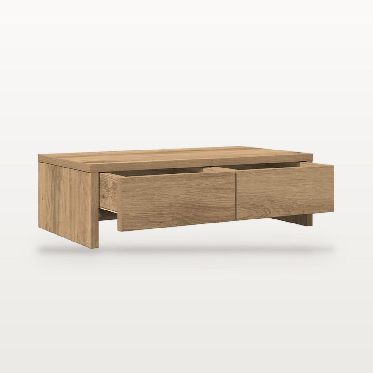 Support de moniteur avec 2 tiroirs chêne artisanal, 50 x 27 cm, hauteur 15 cm, 25 kg, vue 5