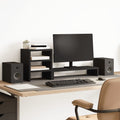 Support de moniteur avec organisateur de bureau noir, 80 x 20 cm, charge 25 kg