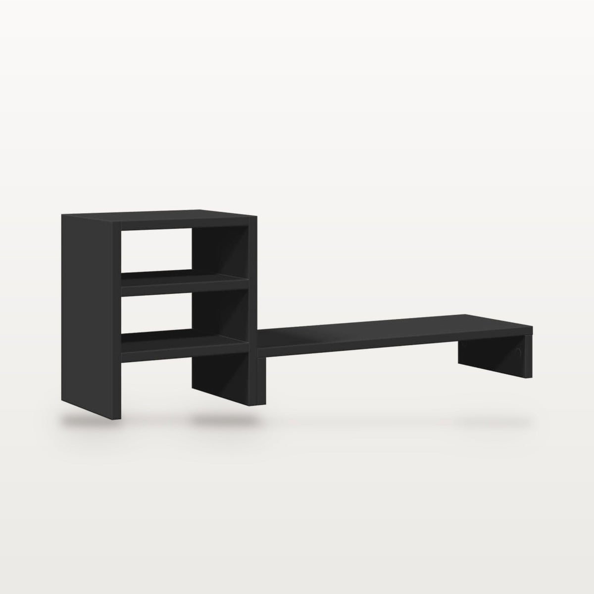 Support de moniteur avec organisateur de bureau noir, 80 x 20 cm, charge 25 kg, vue 2