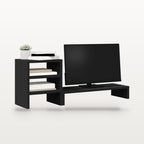 Support de moniteur avec organisateur de bureau noir, 80 x 20 cm, charge 25 kg, vue 3