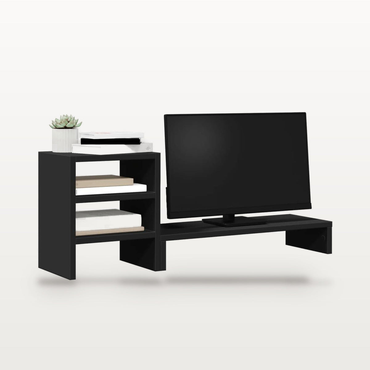 Support de moniteur avec organisateur de bureau noir, 80 x 20 cm, charge 25 kg, vue 3