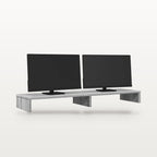 Support de moniteur double écran 100 x 27 cm Sonoma gris, hauteur 10 cm, charge 25 kg, vue 3